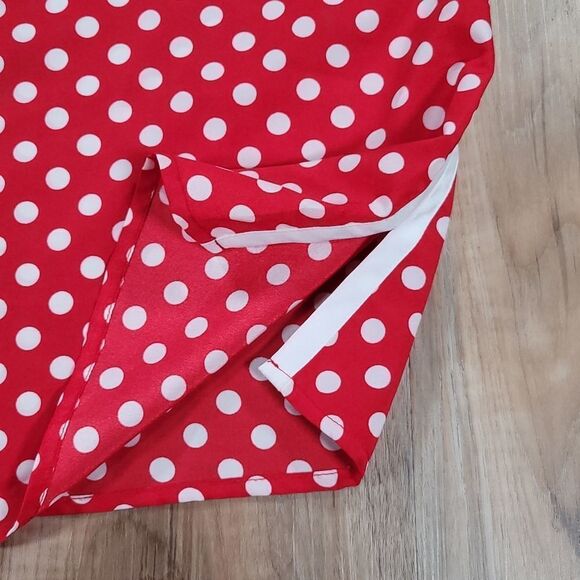 🔺️Charming Charlie Red Polka Dot Print Sleeveless Top Large - Picture 7 of 12